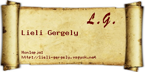 Lieli Gergely névjegykártya